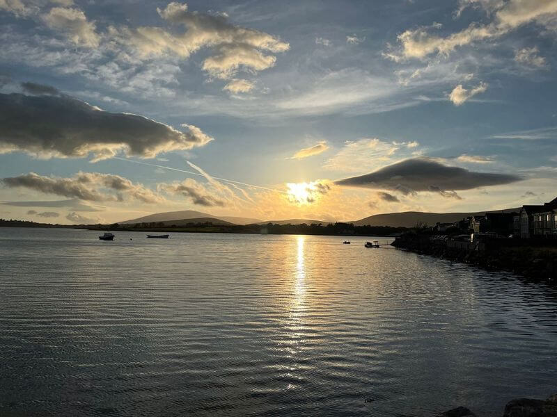 Sunset over the sea in Ireland
