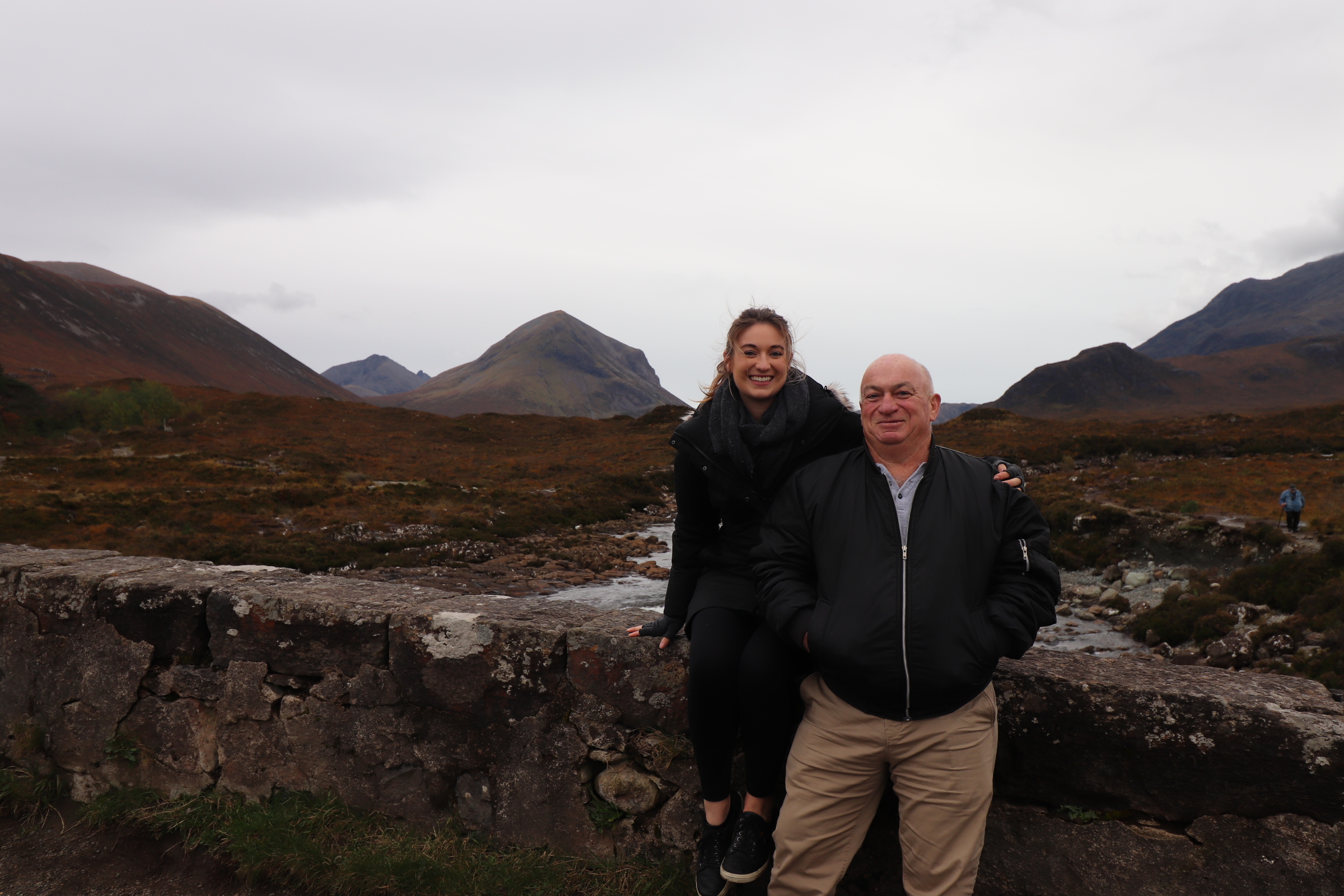 young woman and father in Scotland