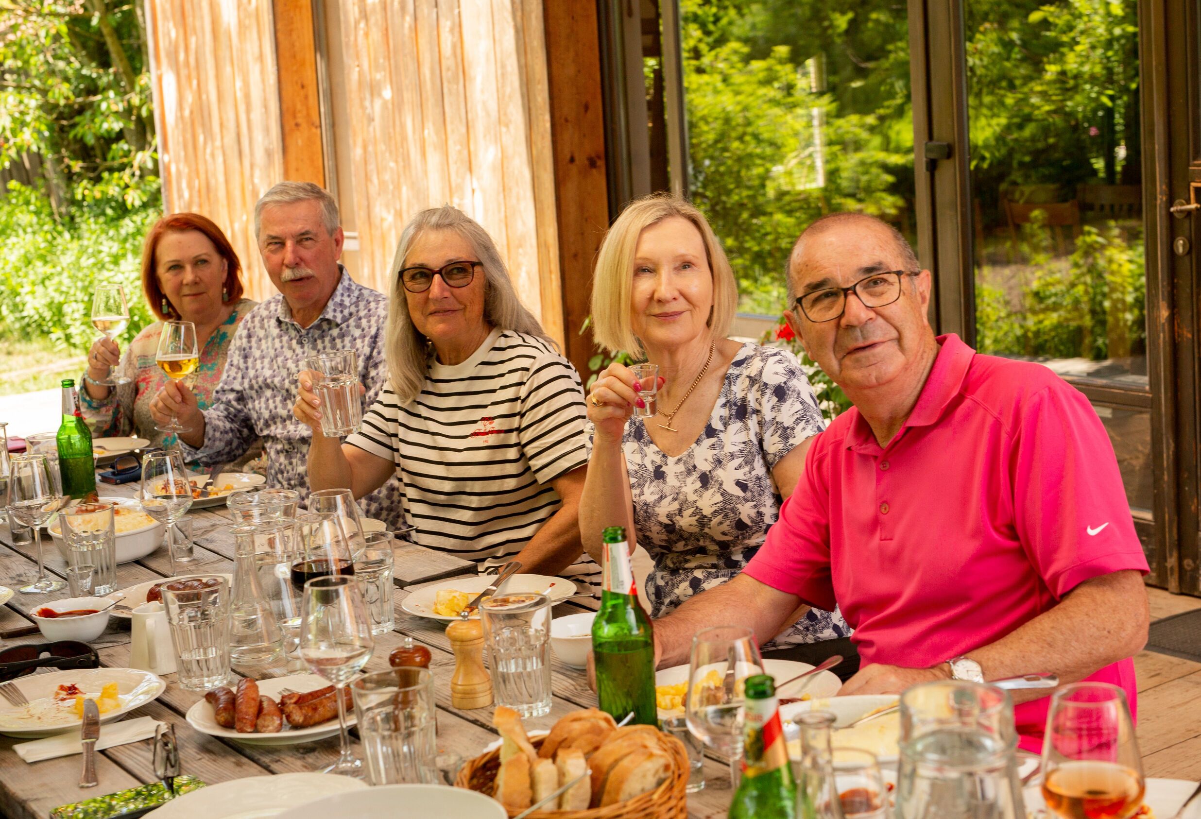 Guests at dinner in Romania