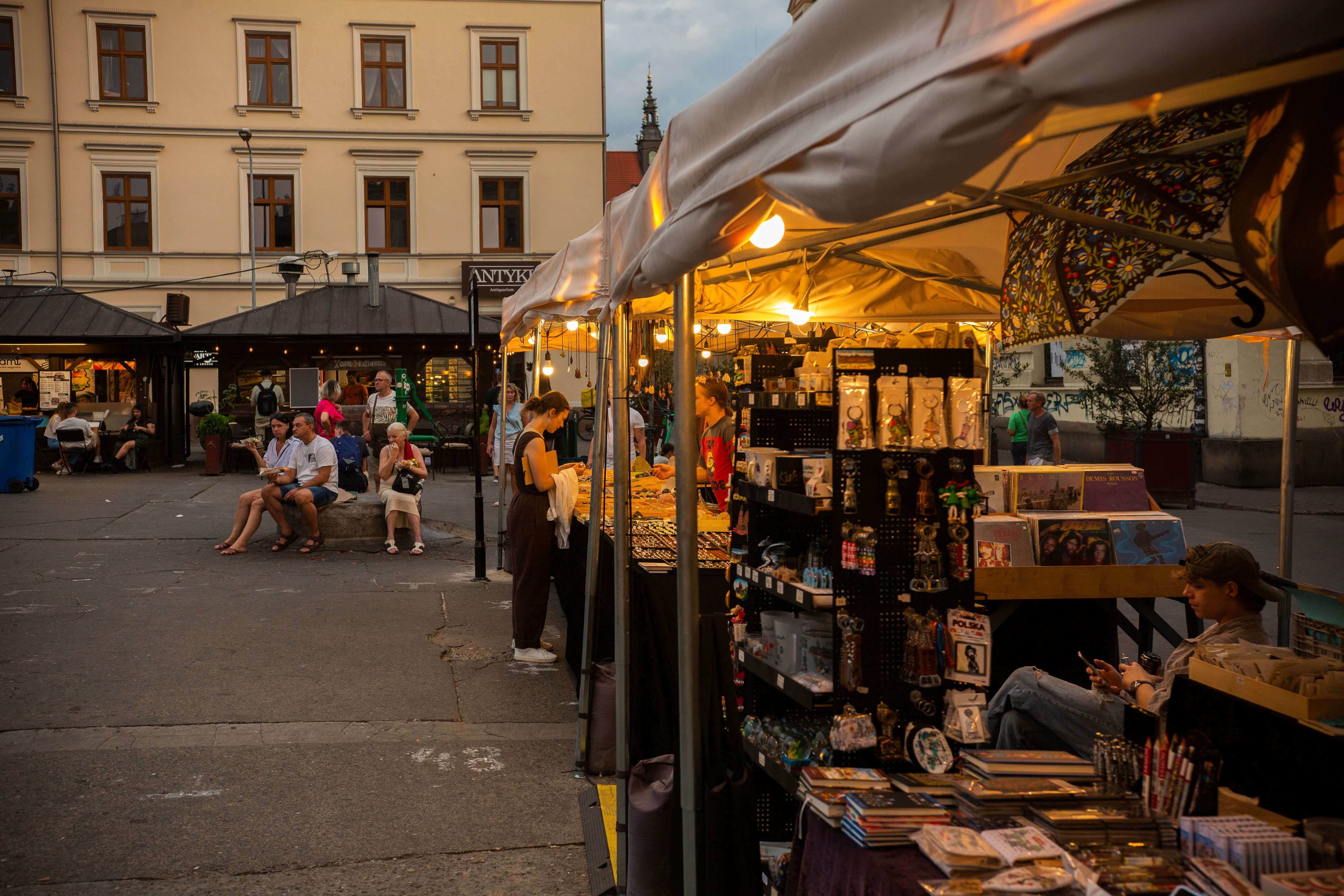 Market stalls in Kraków