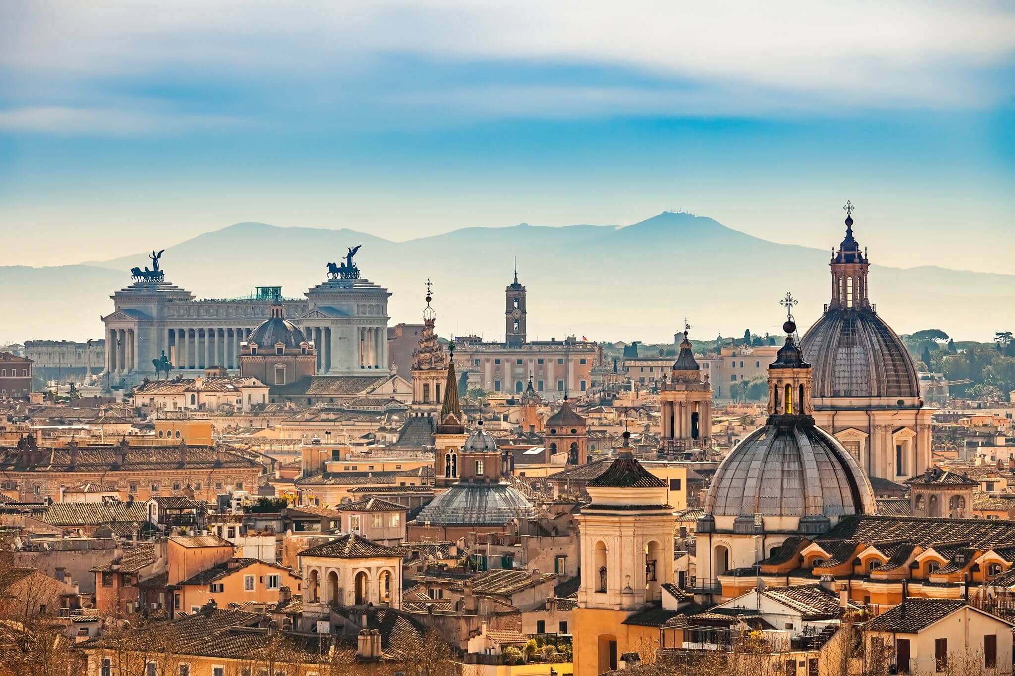 Rooftop view of Rome including Vittoriano