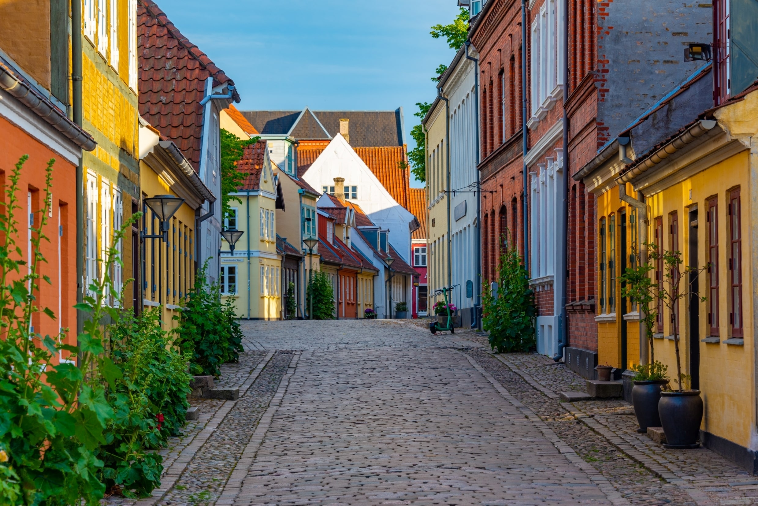Street in the old town of Odense in Denmark.