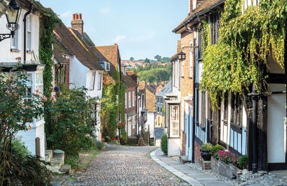 A charming village street in the UK.