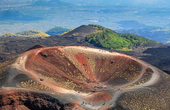 A view of the Mount Etna crater in Sicily.