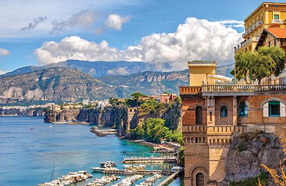 A coastal view of the famous Bay of Naples.