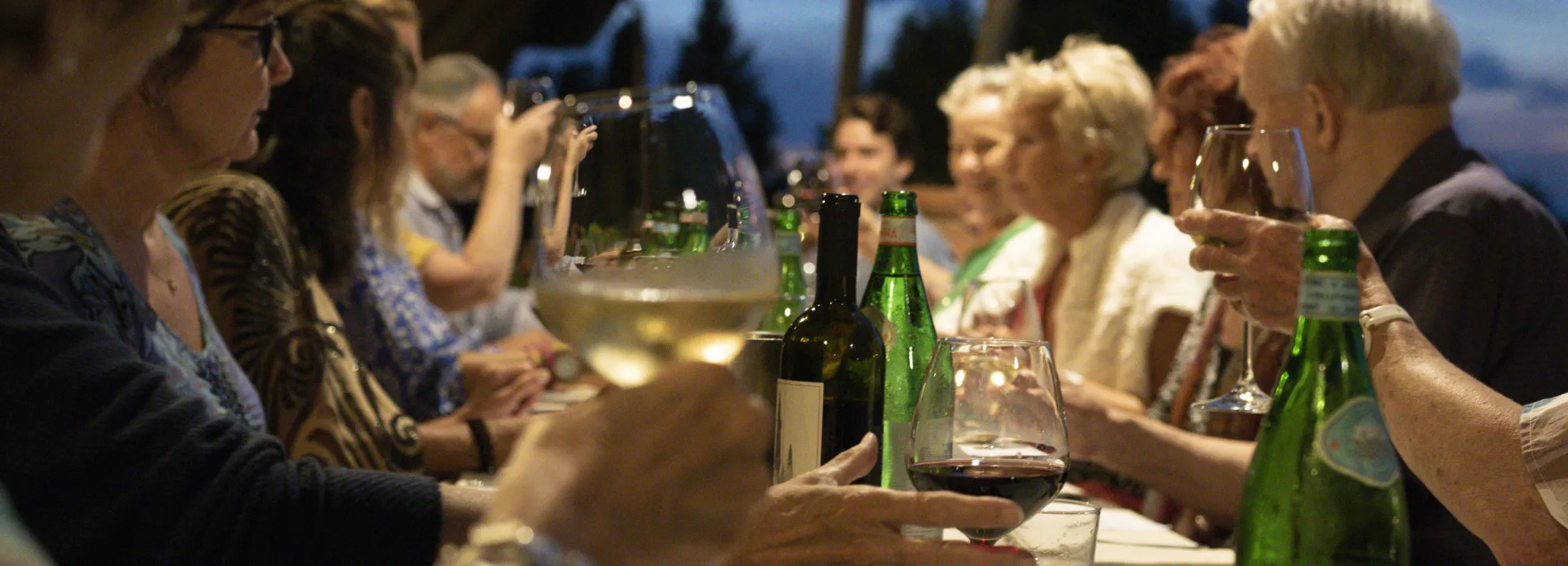 Group of people having dinner