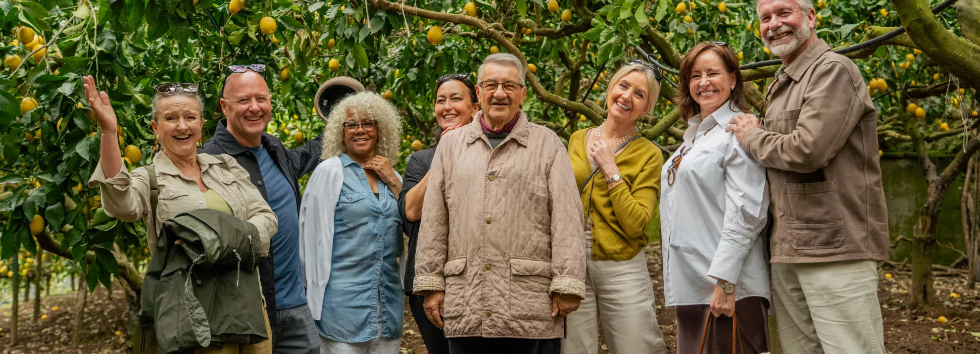 Group of people in lemon grove