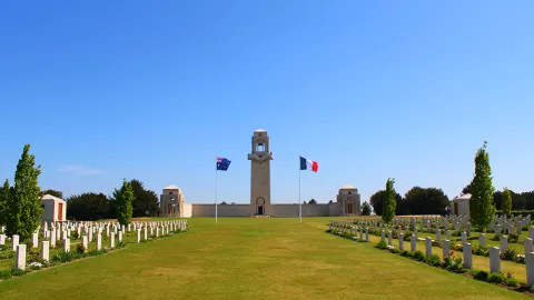 A view of the Australian National Memorial at Somme.
