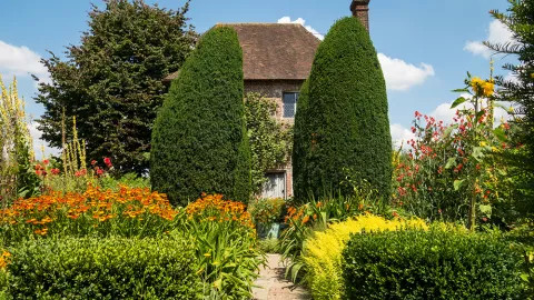 Flowers and other beautiful plants adorn the garden at Sissinghurst.
