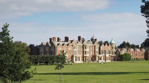 A view of the grand Sandringham Estate, the former residence of Charles III.