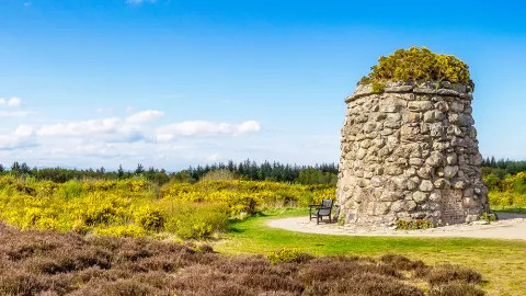 A view of the field of Cullodon and its memorial, the site of the last battle of the Jacobite Uprising.