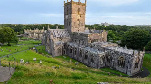 A view of St Davids Cathedral in Wales, a grand cathedral in Britain's smallest city.