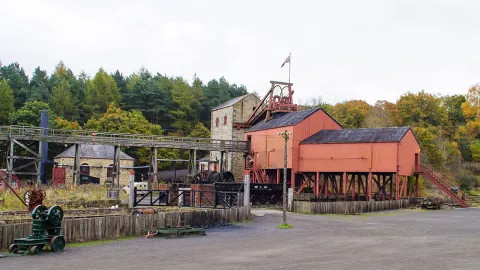 A view of the National Coal Museum in Wales, also known as the Beamish Museum.
