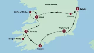 Corners of Southern Ireland map