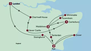 Kent the garden of England map