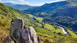 A landscape view of a grand valley in Snowdonia.