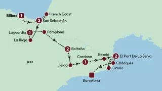 Highlights of Northern Spain 2025 map