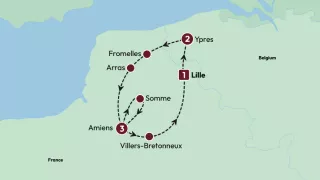 ANZAC on the Western Front: Dawn Service (Northbound) 2025 map