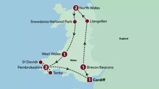 The Wonders of Wales 2025 map