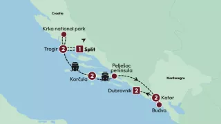 Croatia and the Dalmatian Coast map.
