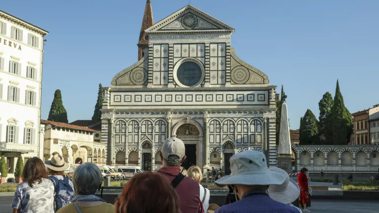 people looking at Florence church