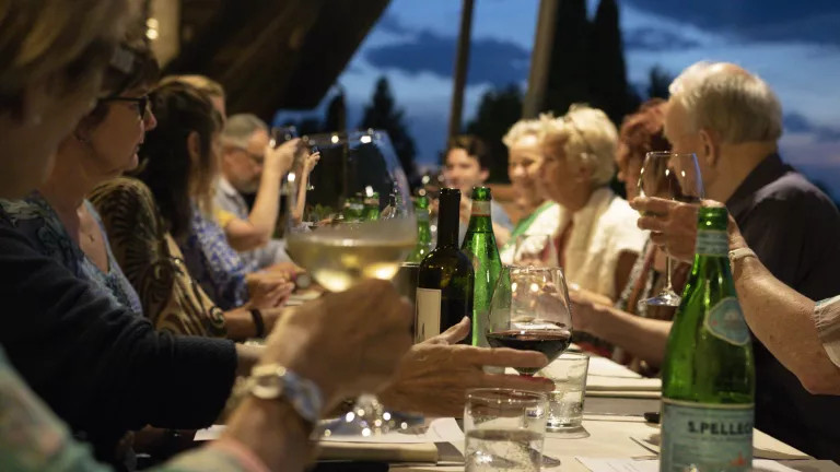 Group of people having dinner