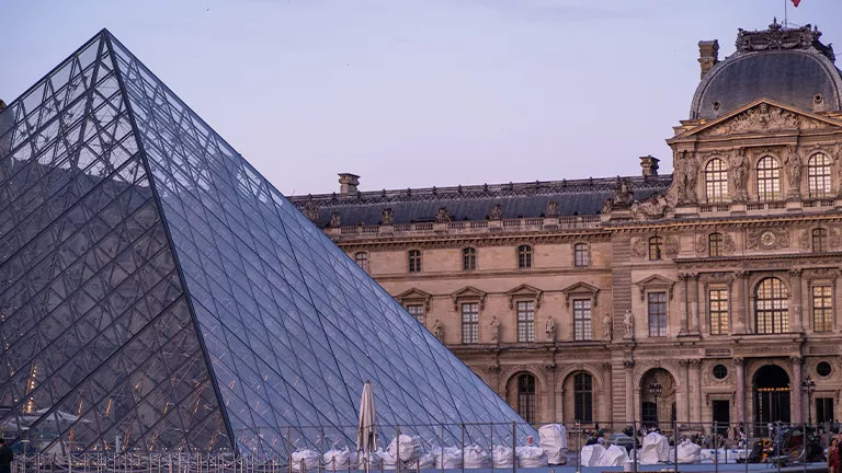 View of the Louvre Museum in Paris, France