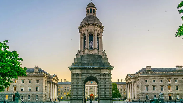 View of Trinity College Dublin in Ireland
