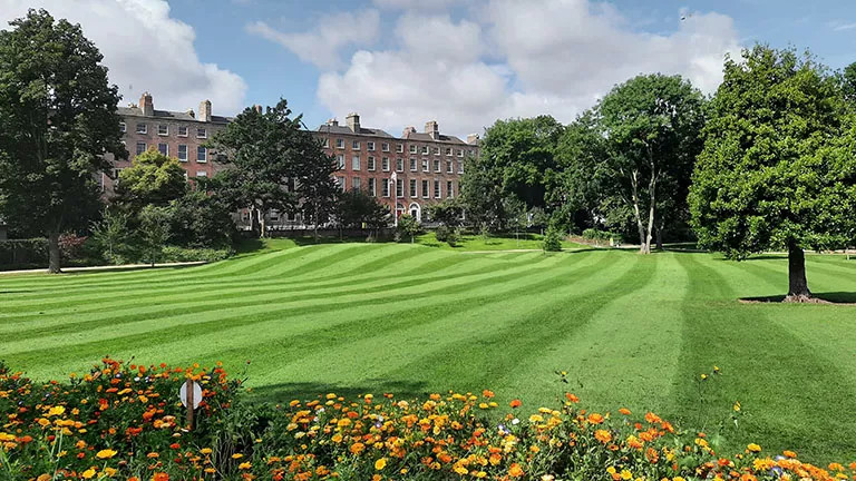 View of Merrion Square Park in Dublin, Ireland