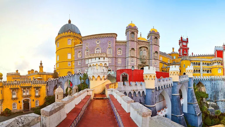 A view of Pena Palace in Sintra, Portugal