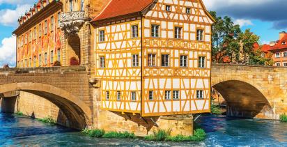 The Altes Rathaus monument in Bamberg.