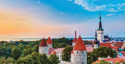 An Aerial view of Tallinn's Old Town.