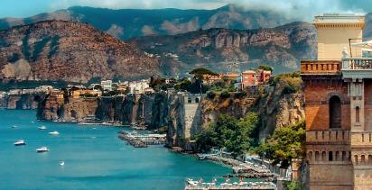 A view of the coast of Sorrento in Naples.