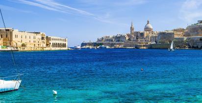 A view of ancient harbor of Valetta, the Capital of Malta.