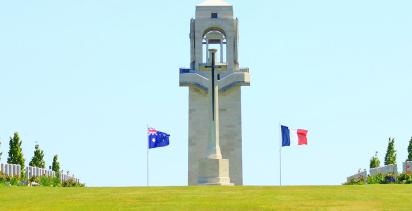 A view of the Australian National Memorial in Villers Breonneux, commemorating the lives lost during the world wars.