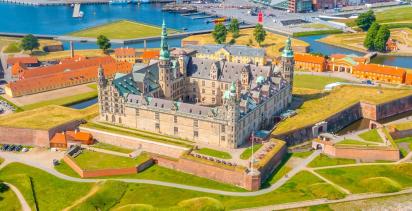 A view of the grand Kronberg castle in Denmark, used as inspiration for Elsinor from Hamlet.