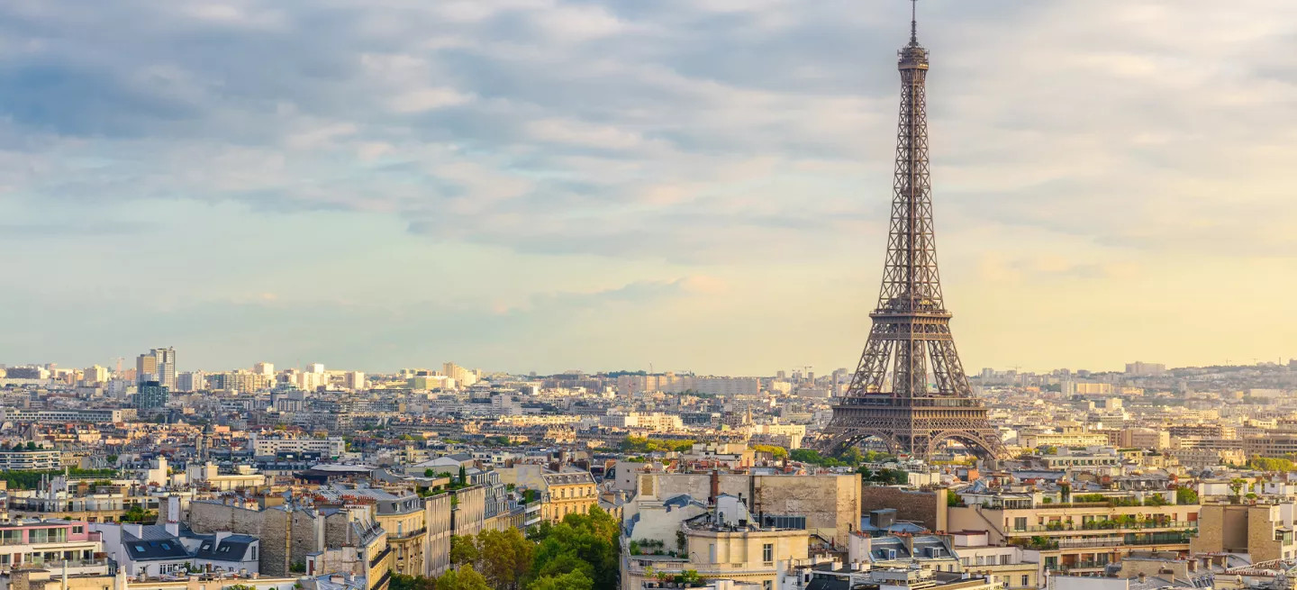 View overlooking Paris, and the Eiffel Tower