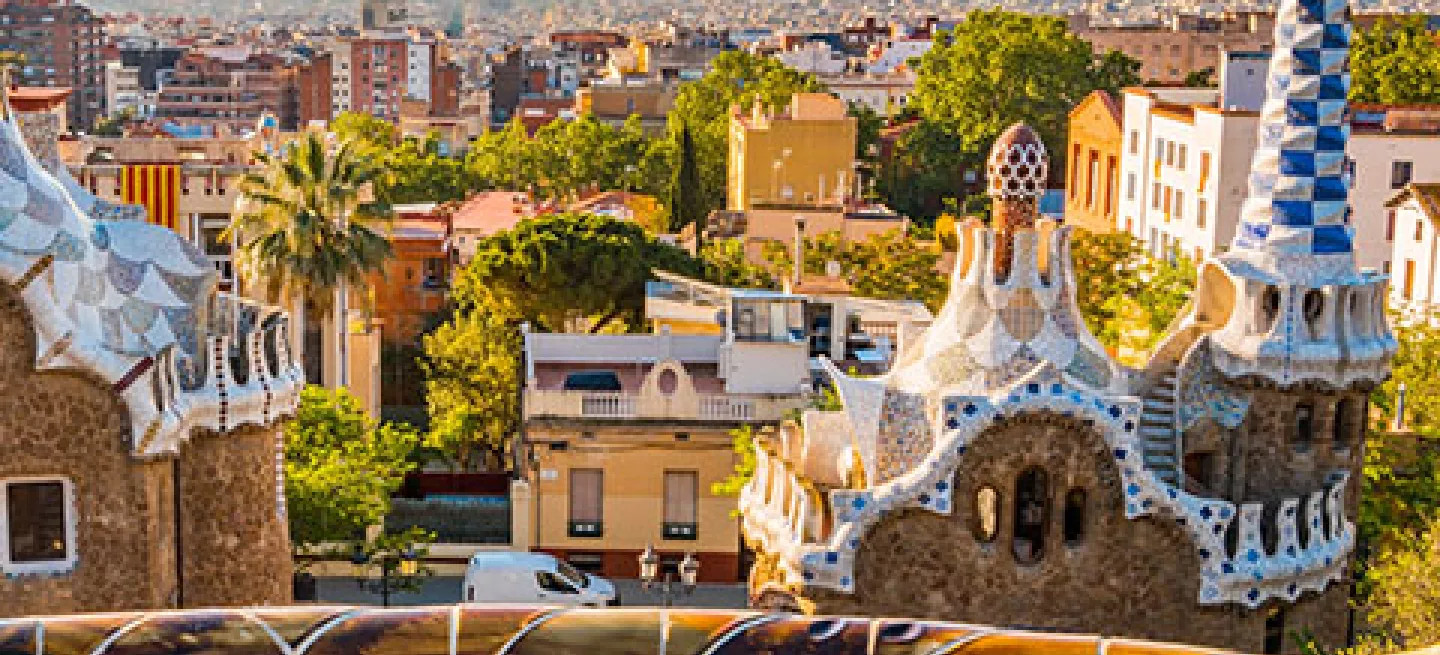 Aerial view of Barcelona from Park Guell
