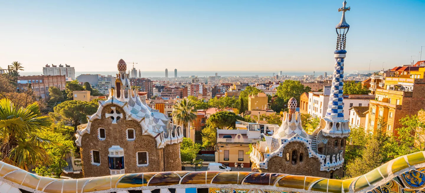 Aerial view of Barcelona from Park Guell