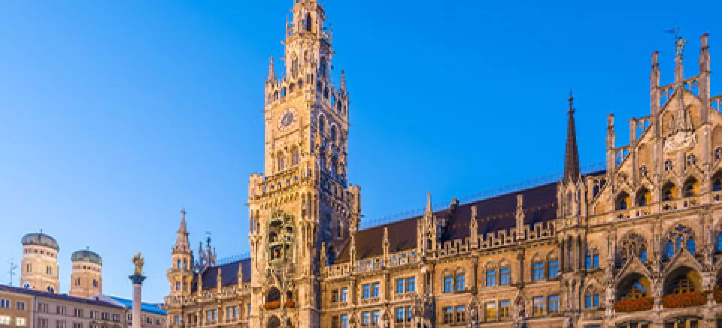 View of New Town Hall on Marienplatz in Munich, Germany