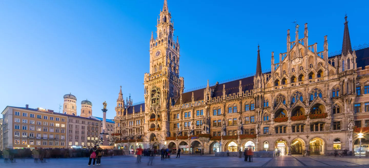 View of New Town Hall on Marienplatz in Munich, Germany