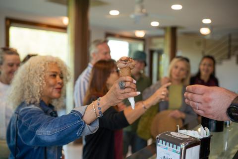 Woman buying a gelato