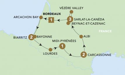 Jewels of South West France Map