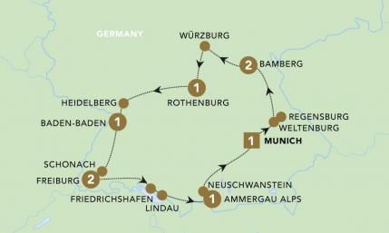 A journey through Germany tour map for 2023