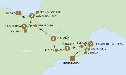 Highlights of Northern Spain map 2025