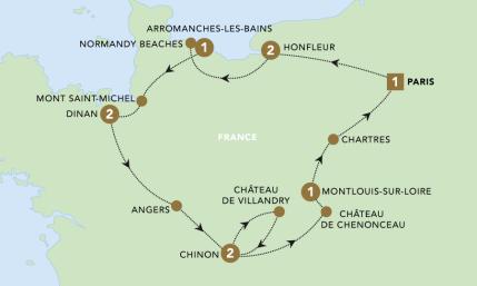 La Belle France tour map 2025.