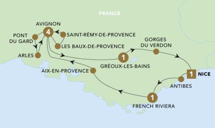 Provence and the French Riviera map 2025