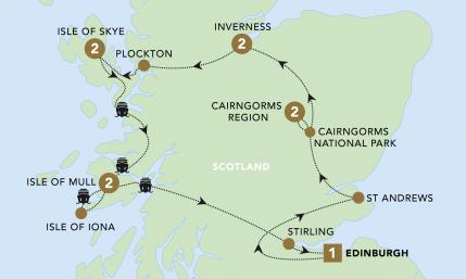 A Scottish Journey 2023 tour map for 2023.