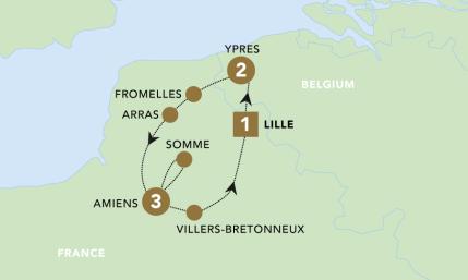 ANZAC on the Western Front: Dawn Service (Northbound) 2026 map