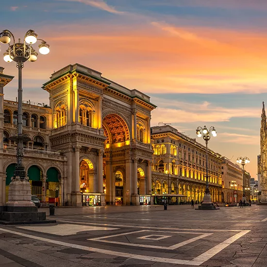 A view of Milan square in the main city centre.
